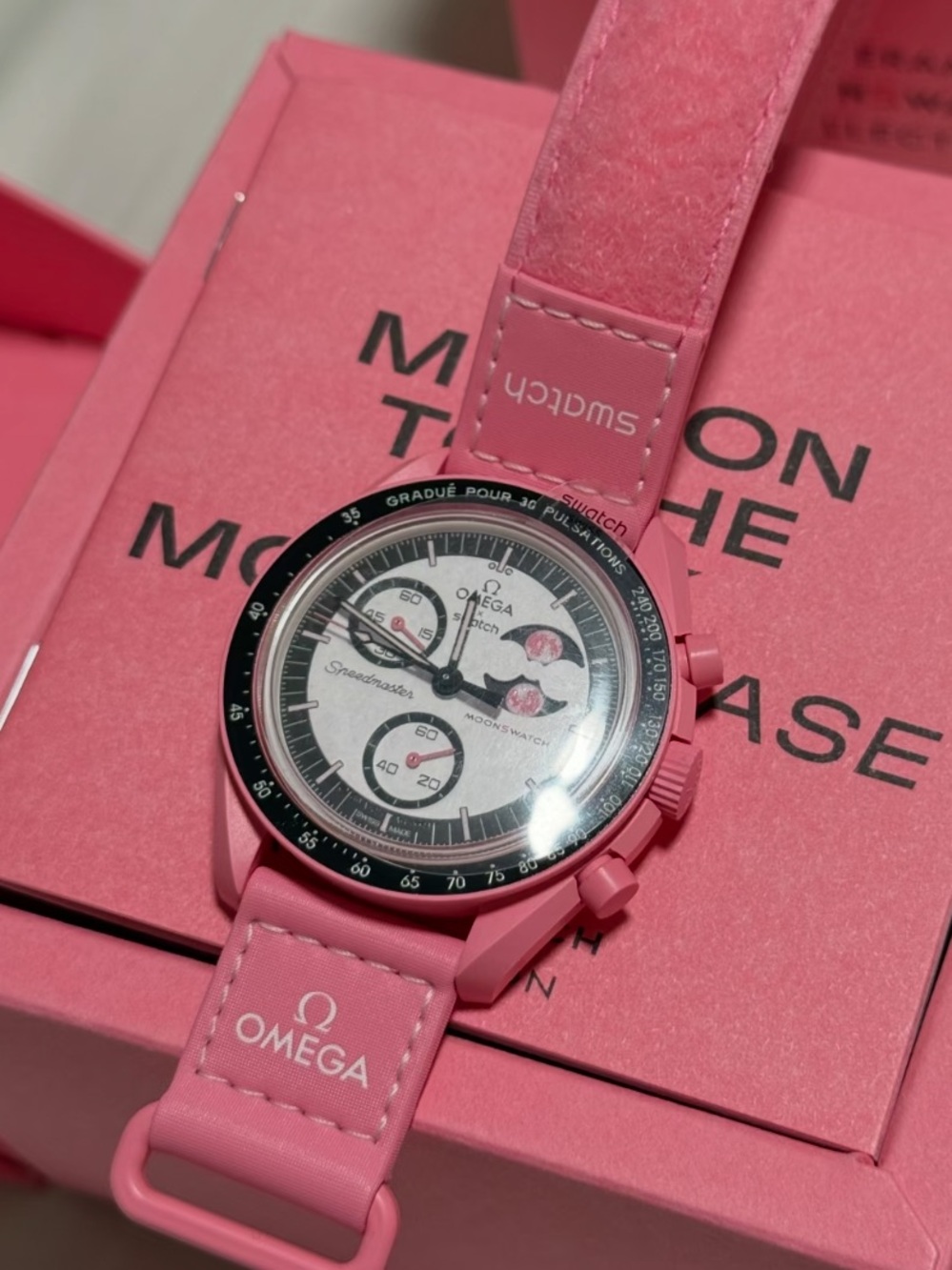 Swatch Pink Omega x Swatch MoonSwatch Pink Chronograph Watch